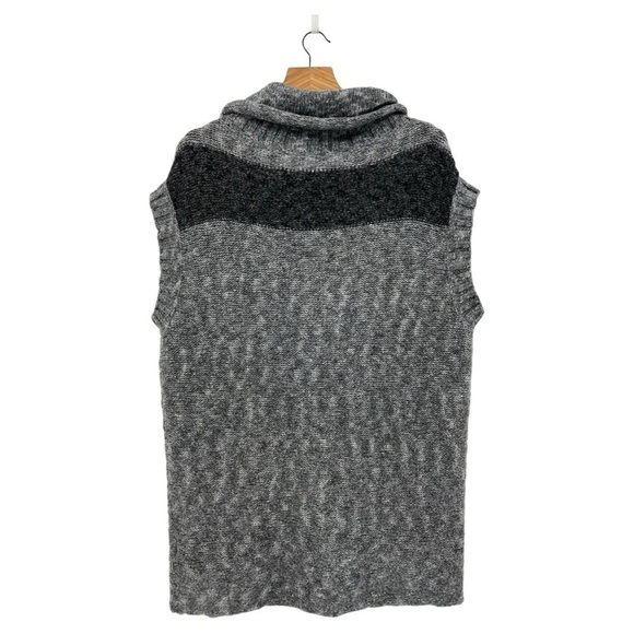James Perse Funnel Neck Tunic Knit Sweater Merino Wool in Marled Grey 4 XL - Picture 2 of 7